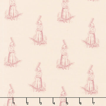 Laundry Line - Farmer's Daughter Cream Pink Yardage