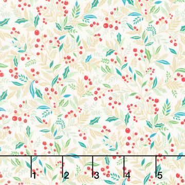 Adorn - Holly Cream Metallic Yardage