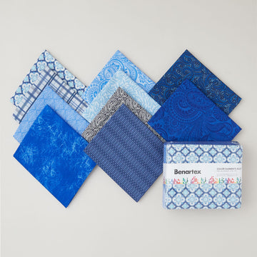 Color Elements Blue Fat Quarter Bundle - 10 Pc