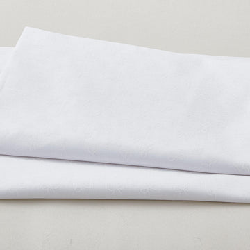 Morning Mist IX - Bows Pigment White On White 2 Yard Cut