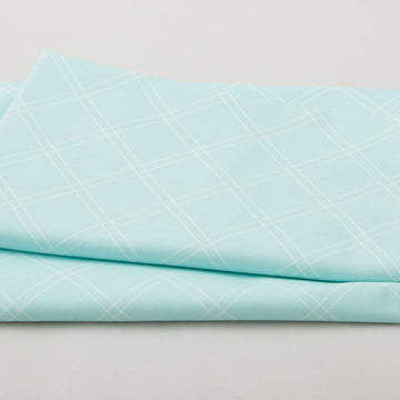 The Bright Side - Windowpane Plaid Turquoise 2 Yard Cut