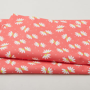 The Bright Side - Daisies and Dots Pink 2 Yard Cut