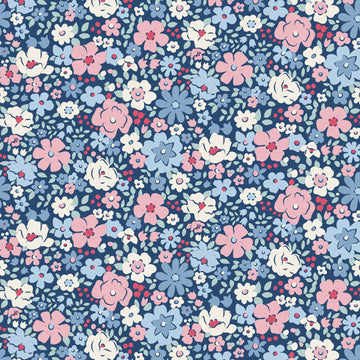 Village Life - Esther Blue Yardage