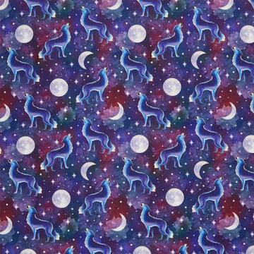 Celeste - Lunar Wolves Navy Yardage