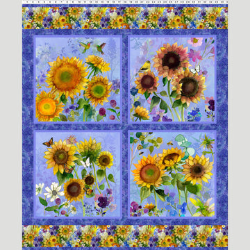 Sunflower Song - Sunflower Blue Digitally Printed Panel