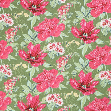 Flora & Felines - Luscious Green Yardage