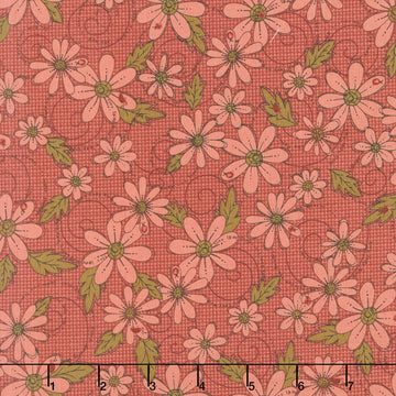 Love Bugs - Daisy Allover Red Yardage