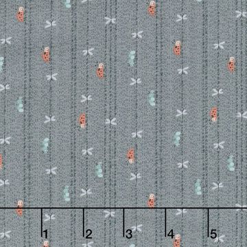 Love Bugs - Bug Stripe Blue Yardage