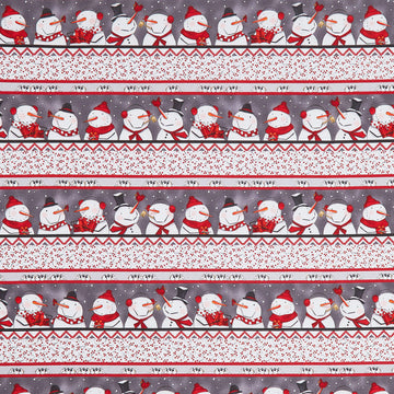 Snow Folks - Snowman Stripe Multi Yardage