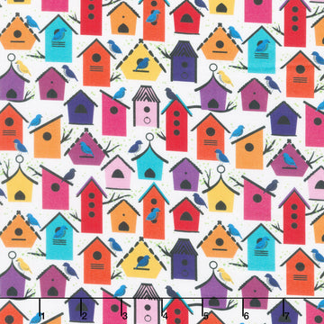 Flock Together - Bird Houses Multi Yardage