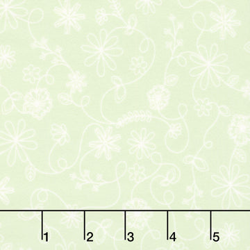 Kimberbell Basics Flannel - Swirl Floral Soft Green Yardage
