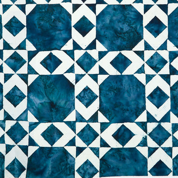 Quilt Blocks - Quilt Block 3 Cheater Print Dark Teal 108" Wide Yardage
