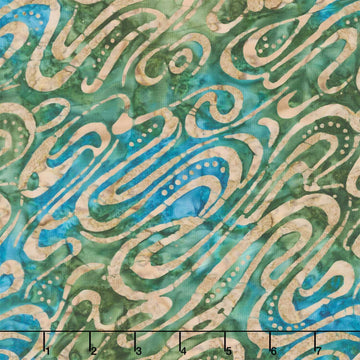 Monstera Deliciosa Batiks - Ripples Mocha Yardage