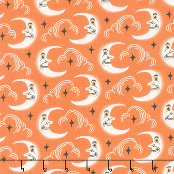 Midnight Masquerade - Midnight Moons Orange Yardage