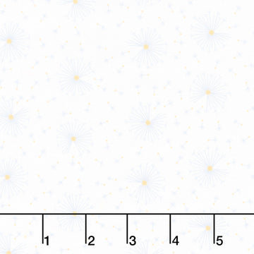 Ingrid's Wildflowers - Dandelions White Yardage