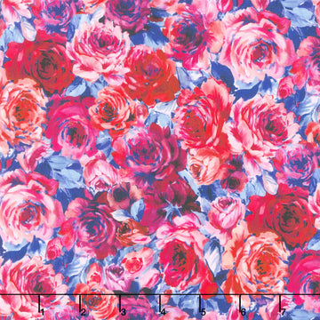 Meadow Mystique - Roses Strawberry Yardage