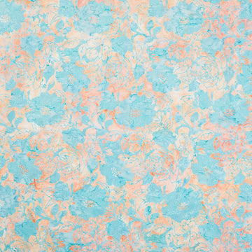 Artisan Batiks - Sweet Blossoms Large Flowers Turquoise Yardage