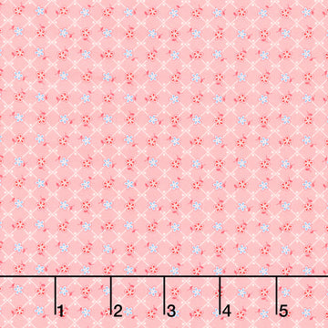 Darlene's Favorites - Flower Geo Squares Pink Yardage