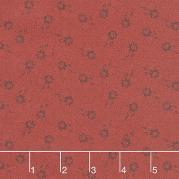 Love Mom - Flowers, Dots Red Yardage
