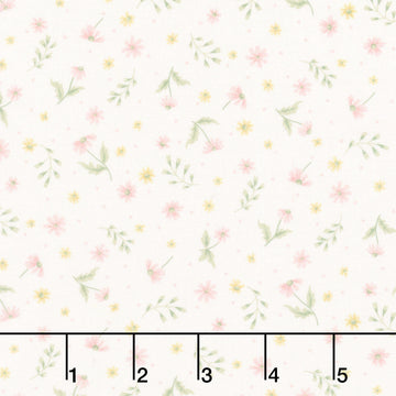 Layla - Mini Wild Flowers Warm White Yardage