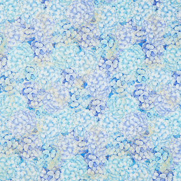 Escapade - Packed Hydrangea Blue Metallic Yardage