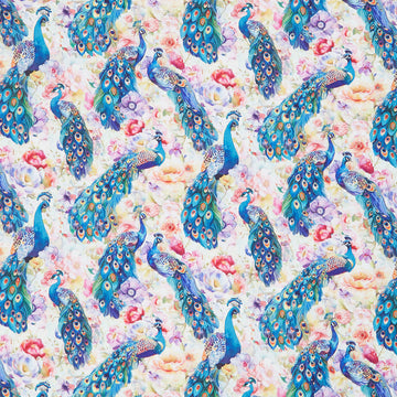 Wild Beauty - Peacock On Floral Multi Yardage