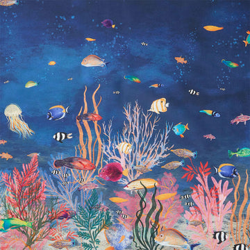 Deep Blue - Ocean Flow Deep Blue Yardage