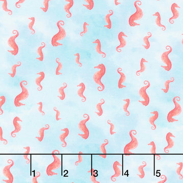 Deep Blue - Seahorses Aqua Yardage