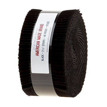 American Made Brand Cotton Solids Black 2 1/2" Strips Primary Image