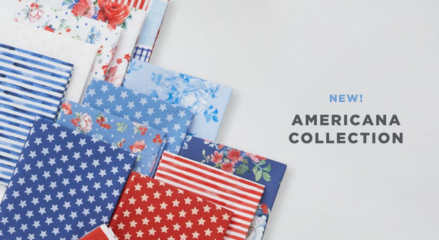 Fat quarter bundle of patriotic and floral prints.