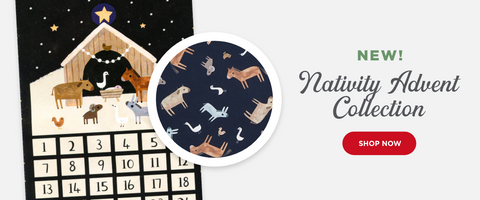 Shop yardage and panels from the Nativity Advent fabric collection.