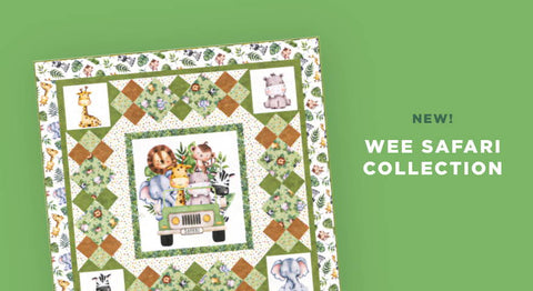 Shop the Deborah Edwards Wee Safari collection for Northcott while supplies last.
