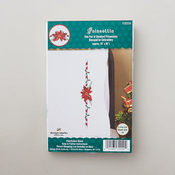 Poinsettia Embroidery Pillowcase Set Alternative View #3