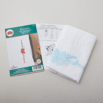 Poinsettia Embroidery Pillowcase Set Alternative View #2