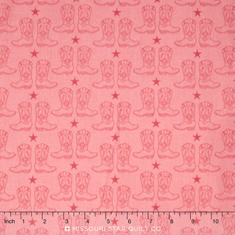 Cowgirl - Cowgirl Boots Pink Yardage