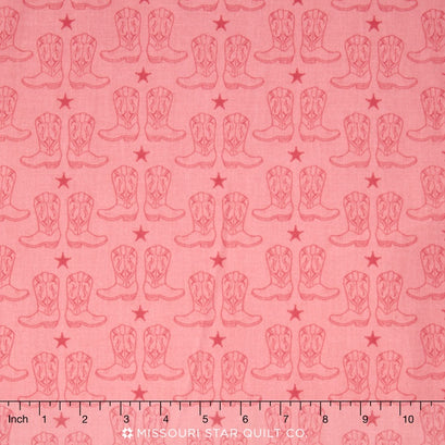 Cowgirl - Cowgirl Boots Pink Yardage