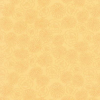 Harvest Gathering - Floral Imprint Amber Yardage