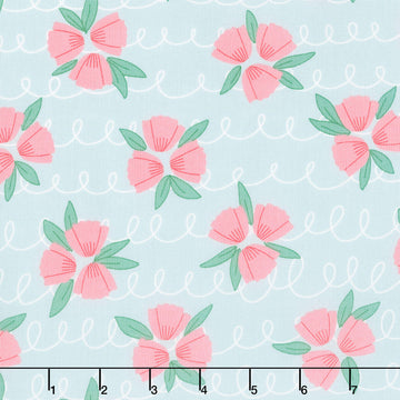 Bloom and Sew - Tulip Trios Sky Yardage