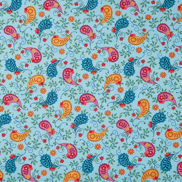 Whimsy - Grand Paisley Turquoise Yardage