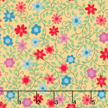 Whimsy - Secret Garden Chartreuse Yardage