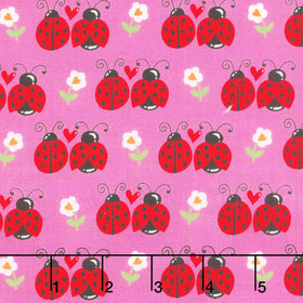 Little Ladies - Flutter Friends Hot Pink Yardage