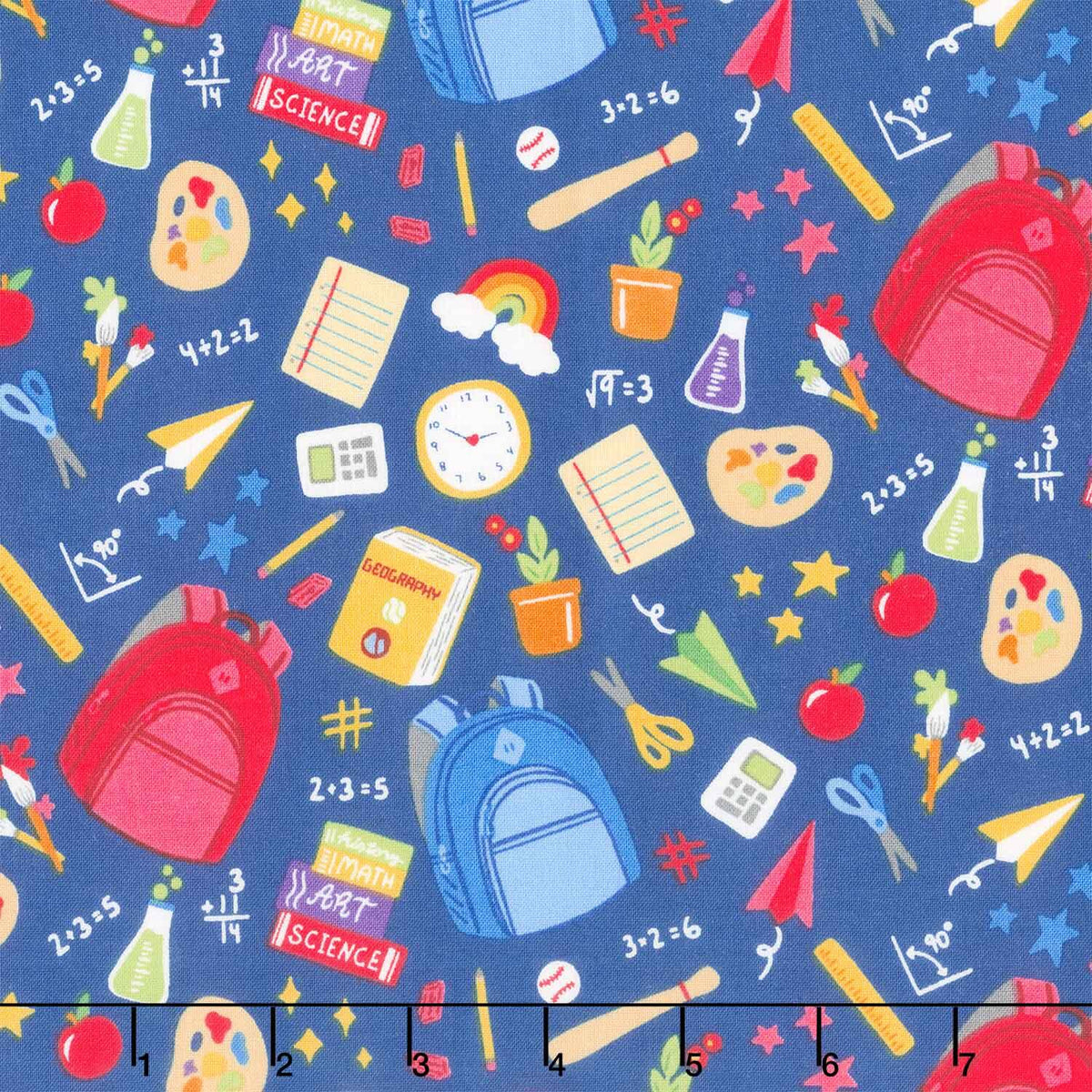 Back to School - School Supplies Royal Yardage