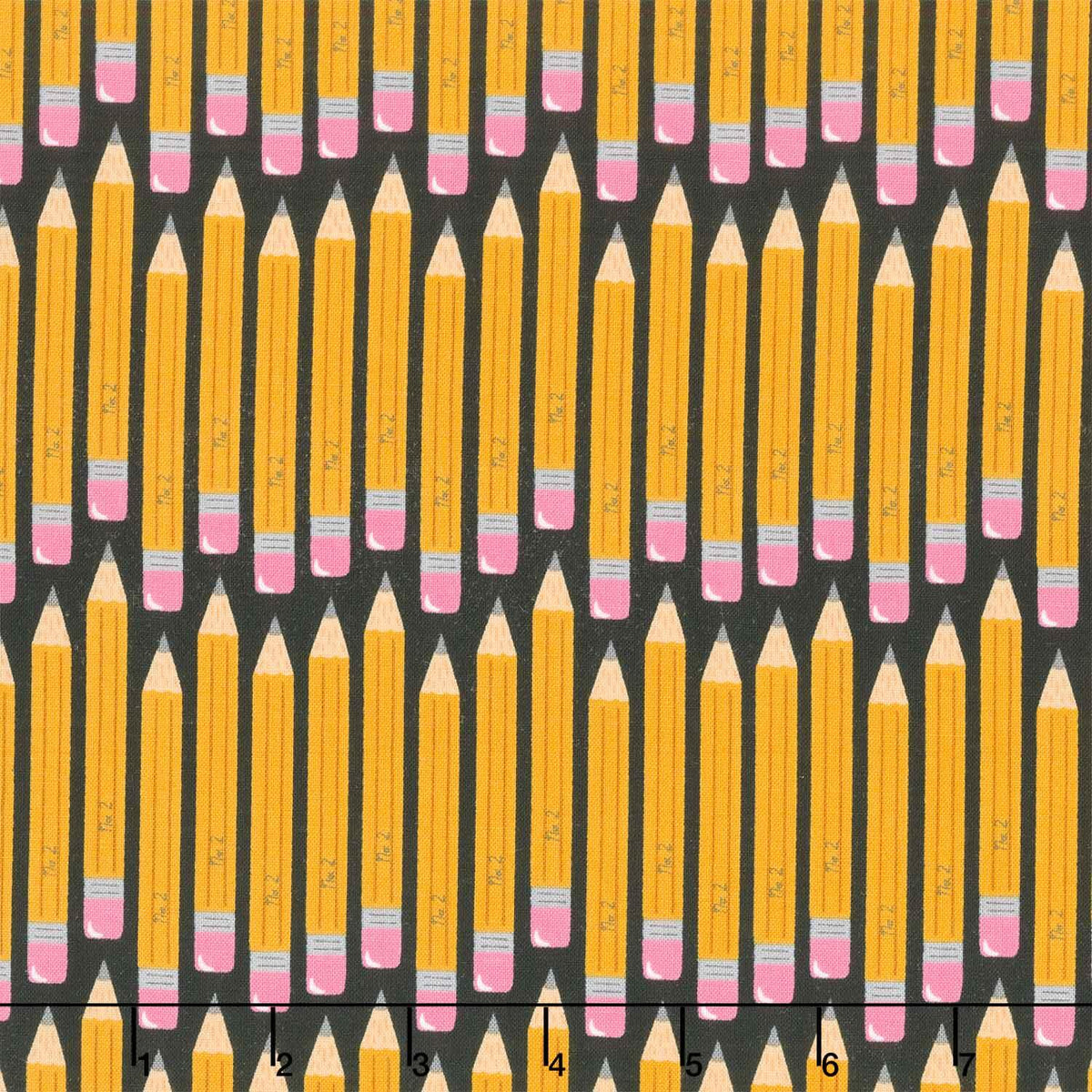 Back to School - No 2 Pencil Black Yardage