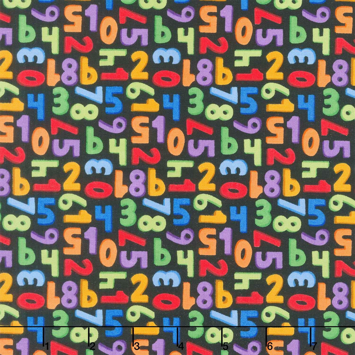 Back to School - Numbers Black Yardage
