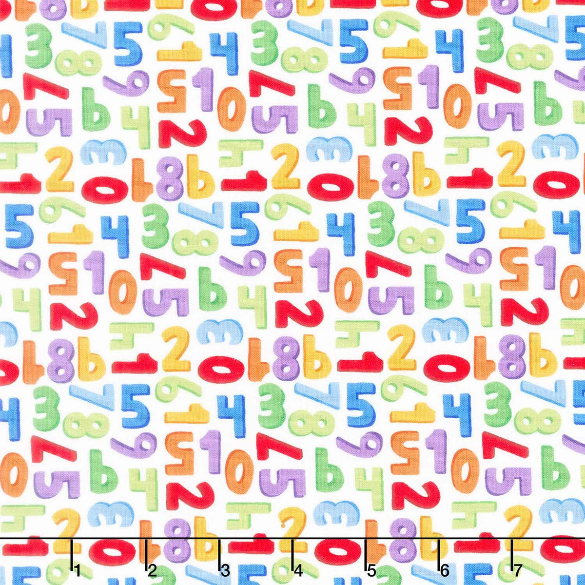 Back to School - Numbers White Yardage