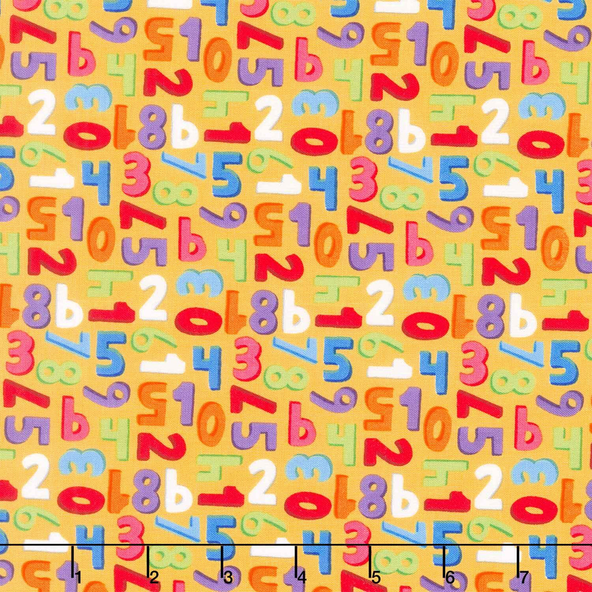 Back to School - Numbers Sunshine Yardage