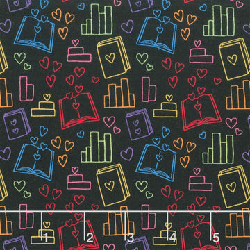 Back to School - Book Lover Black Yardage
