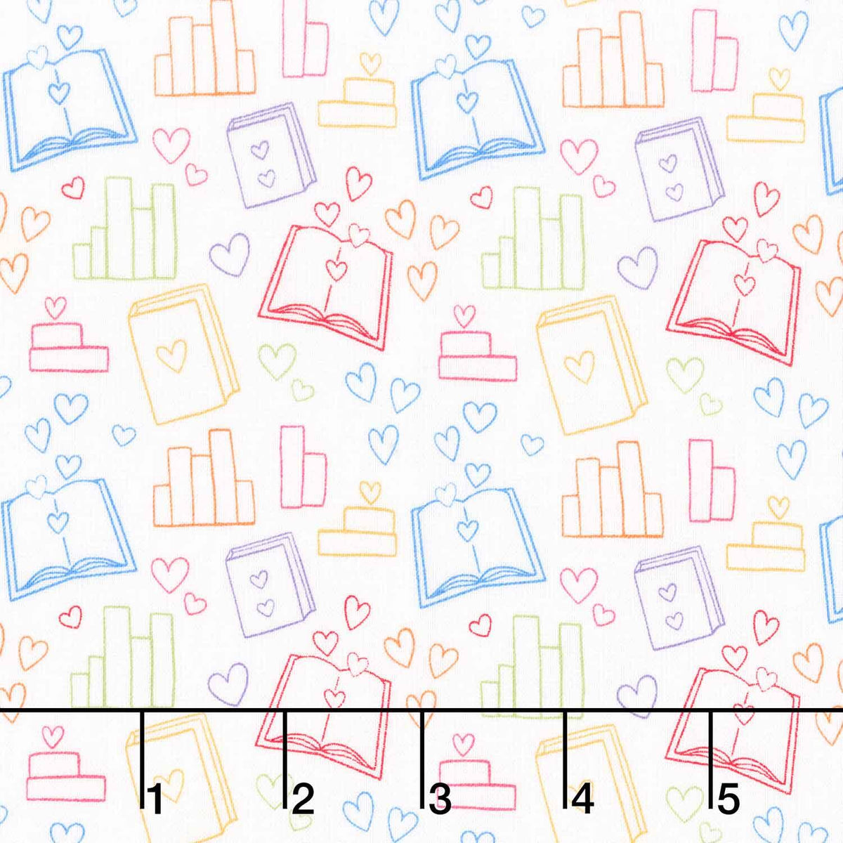 Back to School - Book Lover White Yardage