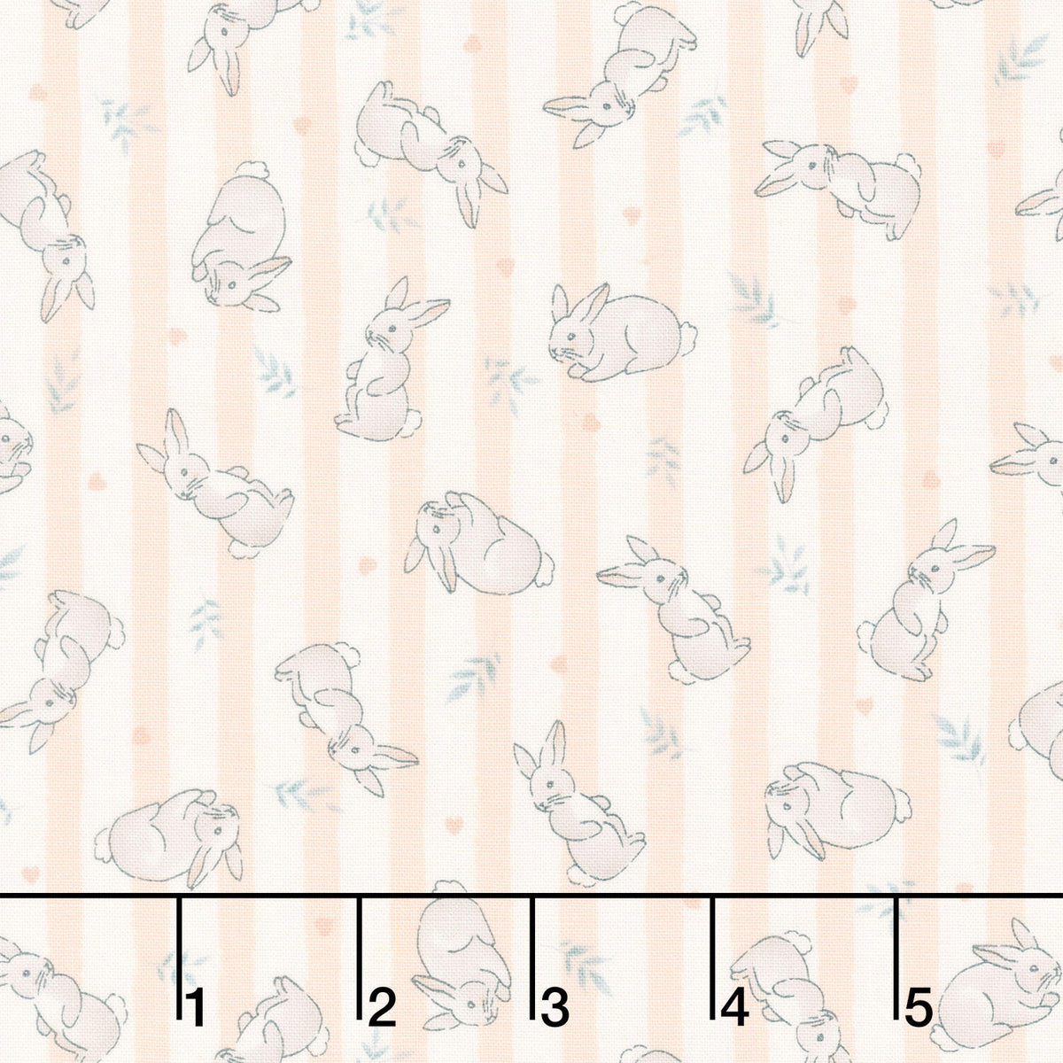 Little Ones - Bunnies Coral Yardage