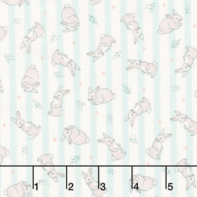 Little Ones - Bunnies Teal Yardage
